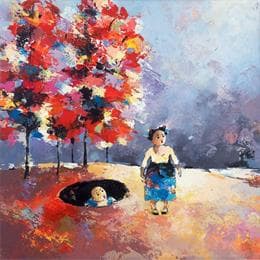 Pintura L.191 por Abiy | Pintura Arte naïf Aceite Life style, Paisajes