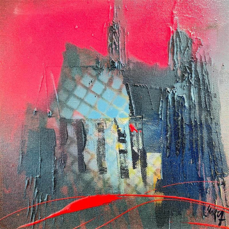 Painting Pinky lines by Horea | Painting Raw art Urban Oil