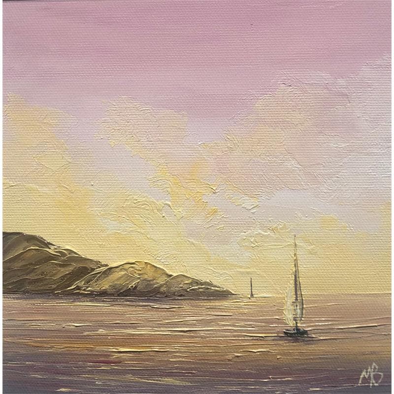 Painting Lumière d'espoir by Blandin Magali | Painting Figurative Marine Oil