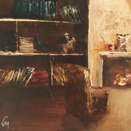 Peinture English Club he... par Vinnie | Tableau Figuratif Huile Scènes de vie