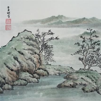 Peinture Summer lake par Du Mingxuan | Tableau Figuratif Aquarelle Paysages
