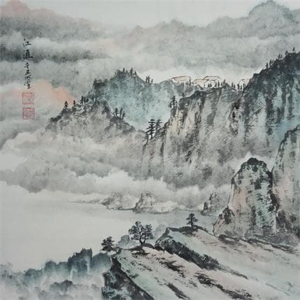 Gemälde Cloudy dawn von Du Mingxuan | Gemälde Figurativ Aquarell Landschaften