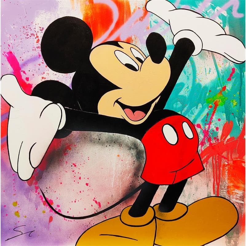 Painting Mr Mickey by Mestres Sergi | Painting Pop-art Pop icons Graffiti