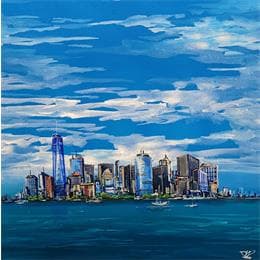 Painting Arrivée à Manhattan by Touras Sophie-Kim  | Painting Figurative Landscapes, Life style, Urban