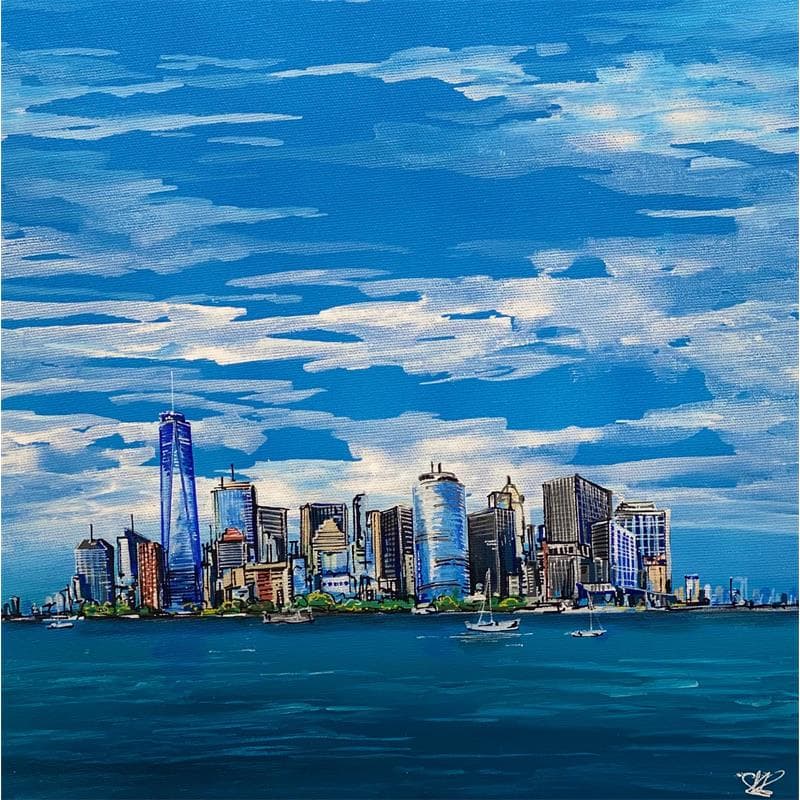 Pintura Arrivée à Manhattan por Touras Sophie-Kim  | Pintura Figurativo Paisajes Urbano Life style