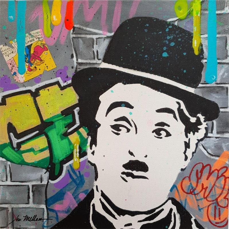 Painting Charlot by Miller Jen  | Painting Street art Portrait Pop icons