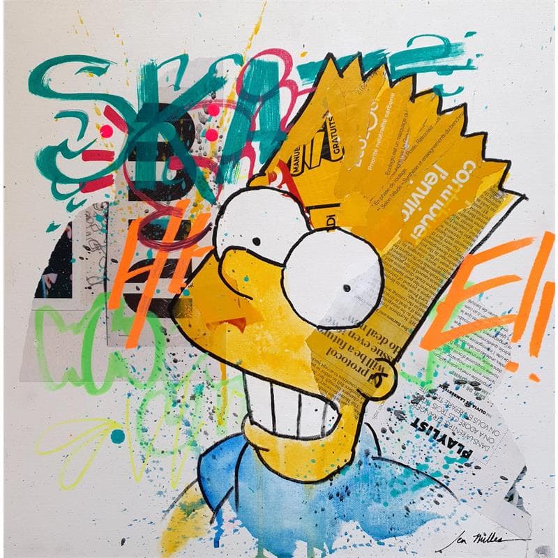 Painting Bart news by Miller Jen  | Painting Street art Pop icons
