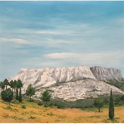 Painting Sainte Victoire vue du Rousset by Blandin Magali | Painting Figurative Oil Landscapes