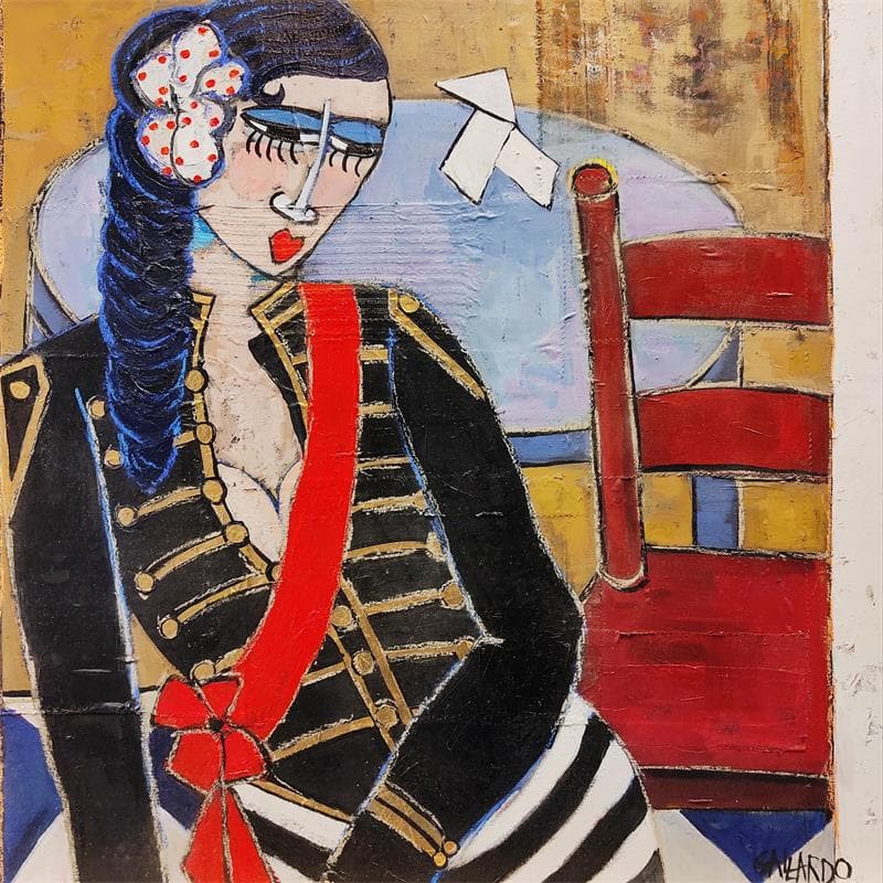 Gemälde Preparada von Garcia Gallardo Mercedes | Gemälde Art brut Porträt Alltagsszenen Öl