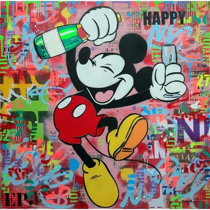 Painting Happy by Euger Philippe | Painting Pop-art Acrylic, Graffiti Pop icons