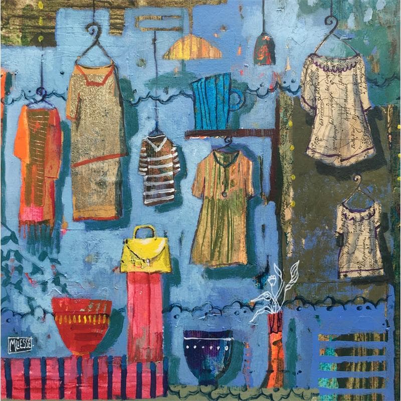 Painting Vitrine estivale by Bertre Flandrin Marie-Liesse | Painting Figurative Still-life Acrylic