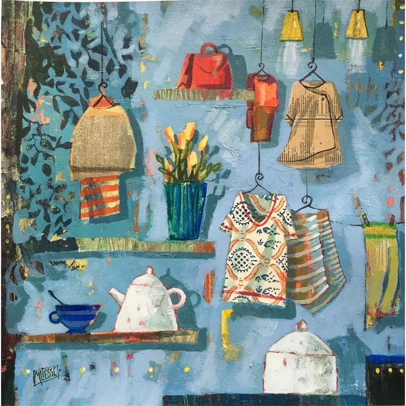 Painting La boutique estivale by Bertre Flandrin Marie-Liesse | Painting Figurative Still-life Acrylic