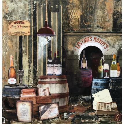 Painting Cave Maxim's by Romanelli Karine | Painting Figurative Gluing Still-life