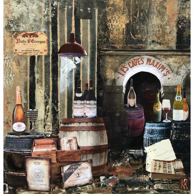 Painting Cave Maxim's by Romanelli Karine | Painting Figurative Still-life Gluing