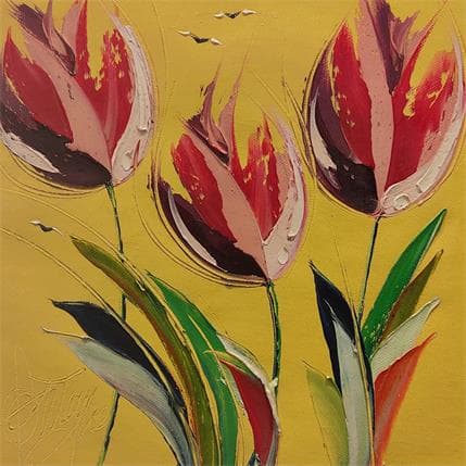 Painting Les fleurs de la vigne by Fonteyne David | Painting Figurative Acrylic, Oil Still-life