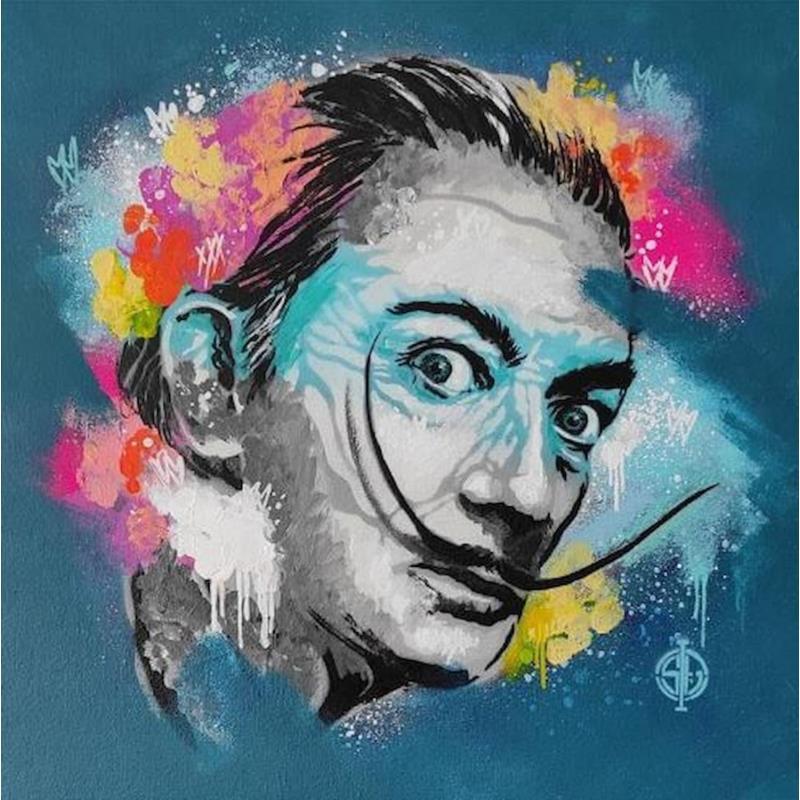 Gemälde Salvador Dali von Sufyr | Gemälde Figurativ Porträt Graffiti
