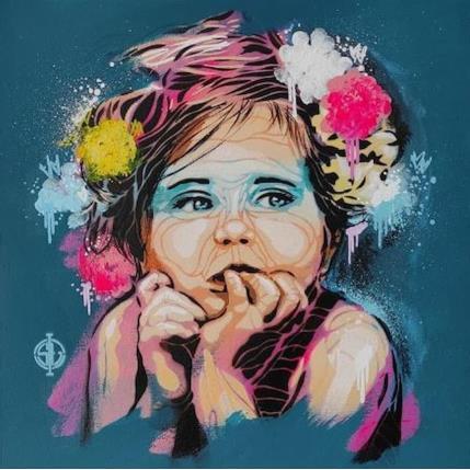 Peinture S'amouracher par Sufyr | Tableau Figuratif Graffiti Portraits