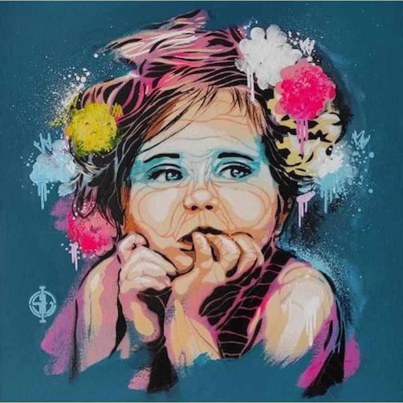 Painting S'amouracher by Sufyr | Painting Figurative Portrait Graffiti