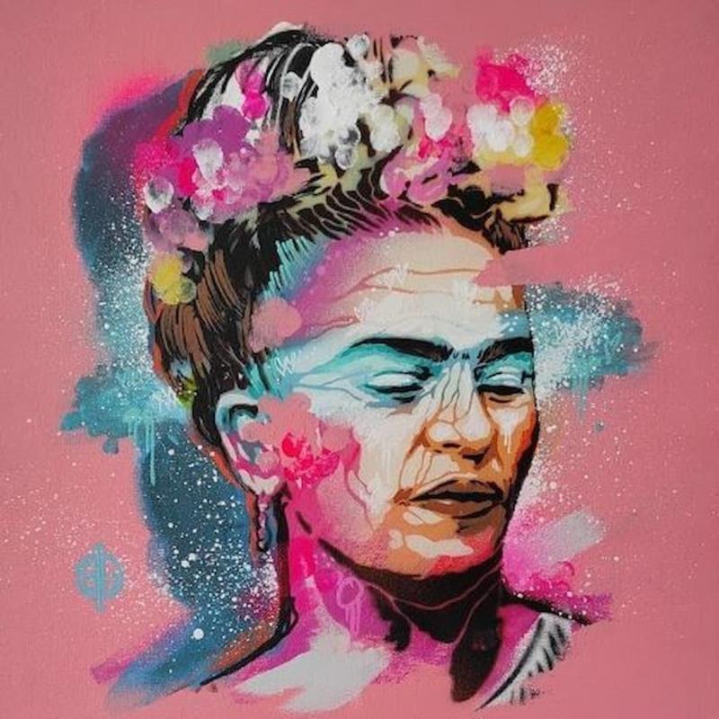 Pintura Frida Kahlo por Sufyr | Pintura Figurativo Retrato Graffiti