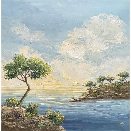 Peinture Instant méditerranéen par Blandin Magali | Tableau Figuratif Huile Marine