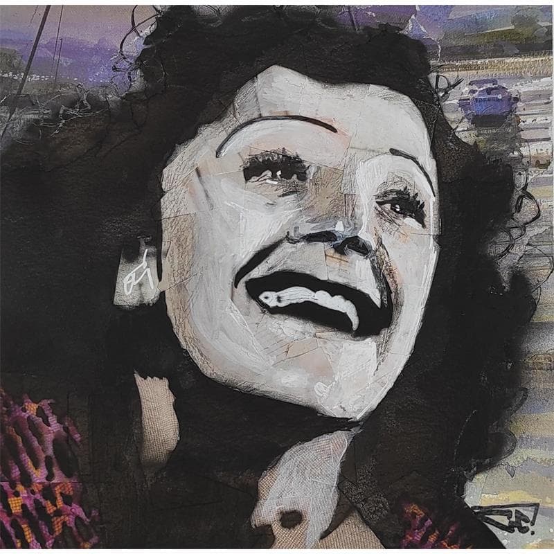 Peinture Edith Piaf par G.C.Popartist | Tableau Street Art Portraits Icones Pop Graffiti Acrylique