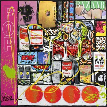 Peinture Pop bazar par Costa Sophie | Tableau Street Art Acrylique, Collage, Posca, Upcycling Icones Pop
