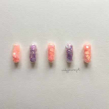 Painting Purple pills by Marjot Emily Jane | Painting Abstract Minimalist