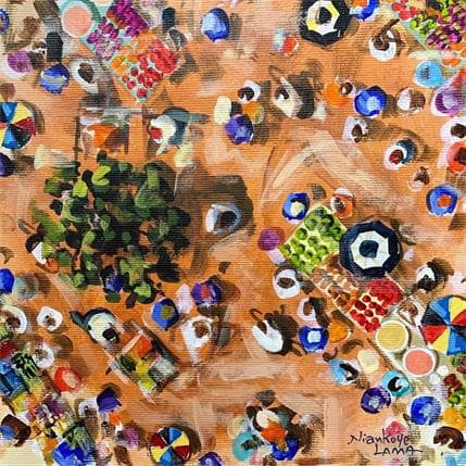 Peinture PLACE DE MARCHE par Lama Niankoye | Tableau Figuratif Acrylique Scènes de vie