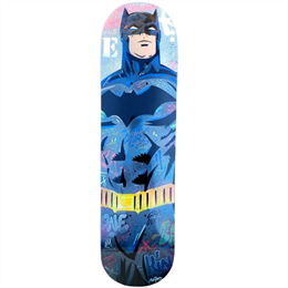 Sculpture Skateboard Batman by Lemoine Mael | Sculpture Pop-art Recycled objects Pop icons
