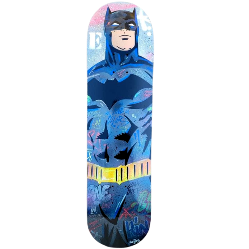 Sculpture Skateboard Batman by Lemoine Mael | Sculpture Pop-art Pop icons Recycled objects