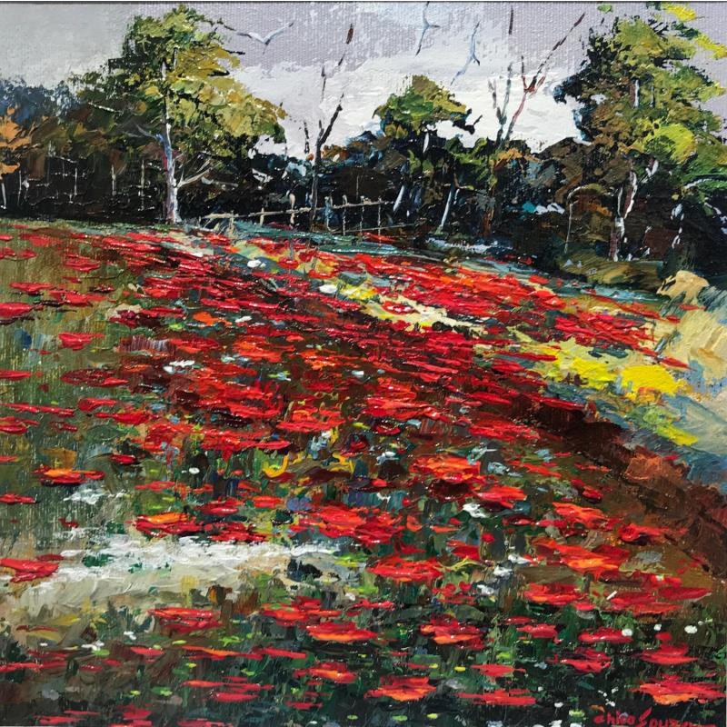 Painting Tropical forest I by Chico Souza | Painting Figurative Landscapes Oil