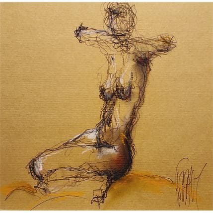 Painting Géraldine by Sahuc François | Painting Figurative Acrylic Nude