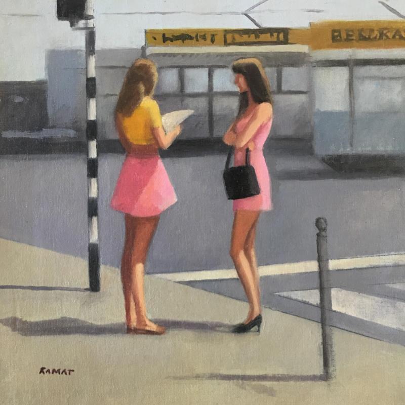 Painting TRAIN by Ramat Manuel | Painting Figurative Life style Oil Acrylic