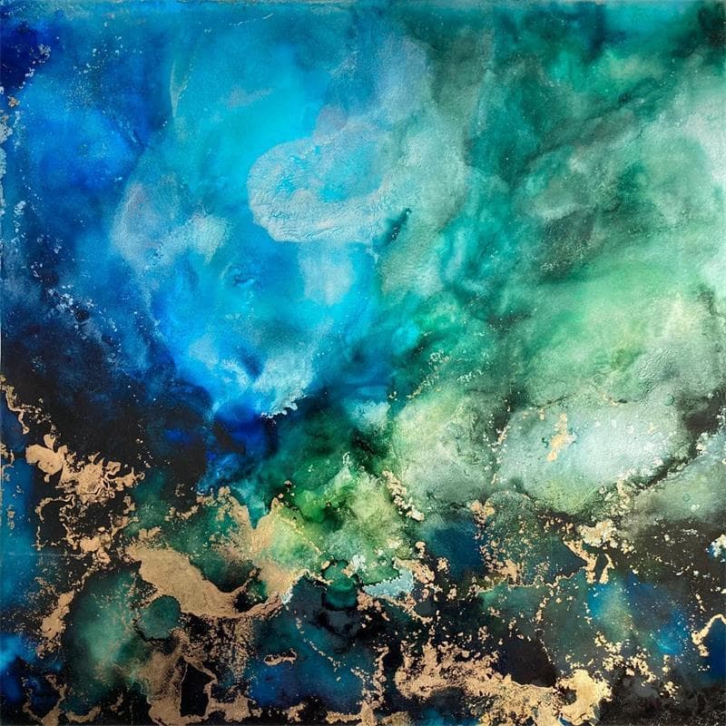 Peinture L'esprit, un calme étang par Stephan Tatiana | Tableau Abstrait