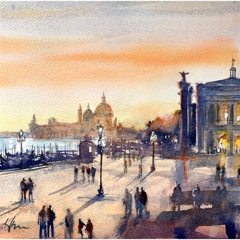Peinture Venice evening par Jones Henry | Tableau Aquarelle