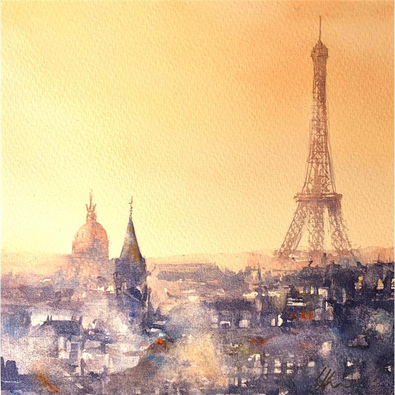 Peinture La tour Eiffel par Jones Henry | Tableau Aquarelle