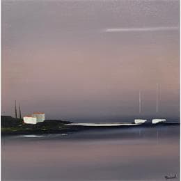 Painting Instant de quiétude 11 by Roussel Marie-Ange et Fanny | Painting Figurative Oil Landscapes, Marine