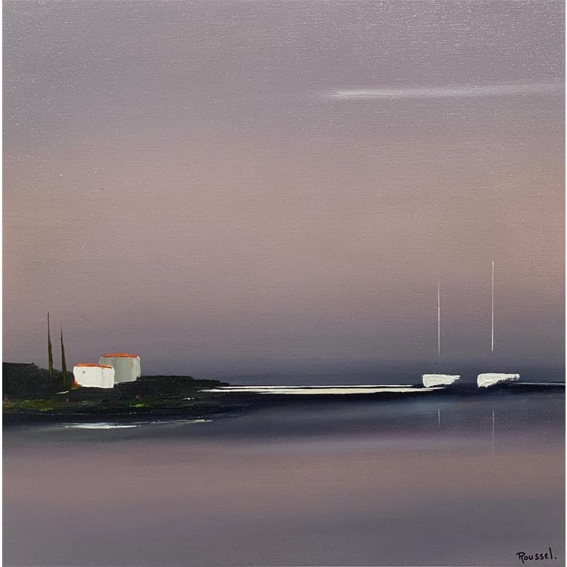 Peinture Instant de quiétude 11 par Roussel Marie-Ange et Fanny | Tableau Figuratif Paysages Marine Huile