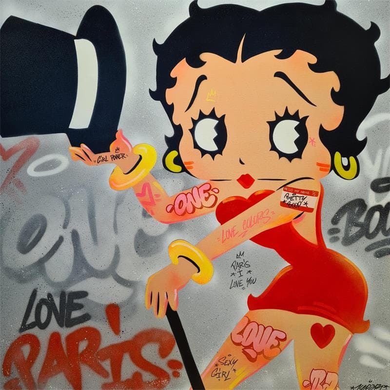 Pintura Betty boop por Lemoine Mael | Pintura Pop art Iconos pop Graffiti