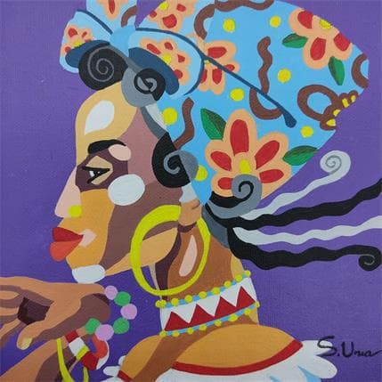 Painting PENSAMIENTO 1 by S.Uria | Painting Figurative Acrylic Portrait