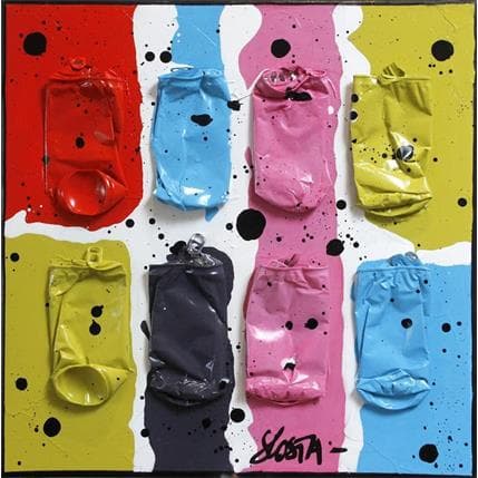 Peinture Mini puzzle cans par Costa Sophie | Tableau  Acrylique, Collage, Upcycling