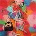 Painting Pink Panther On Holiday by Kikayou | Painting Pop-art Pop icons Graffiti
