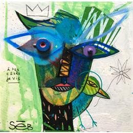 Peinture Heiana Vita par Seb | Tableau Art Singulier Acrylique, bois Portraits