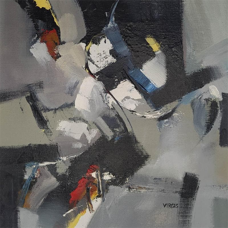 Painting Face to face by Virgis | Painting Abstract Minimalist Oil