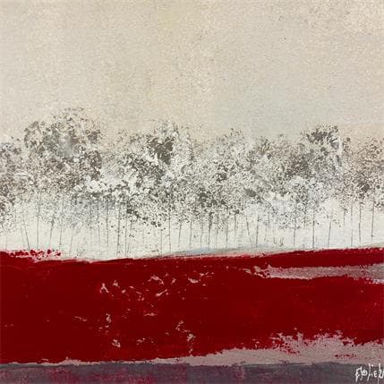 Peinture Brume dans les arbres par Escolier Odile | Tableau Figuratif Acrylique, Sable Paysages