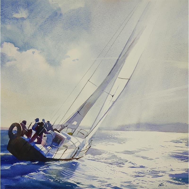 Painting Regata-ap.29 by Khodakivskyi Vasily | Painting Figurative Urban Watercolor