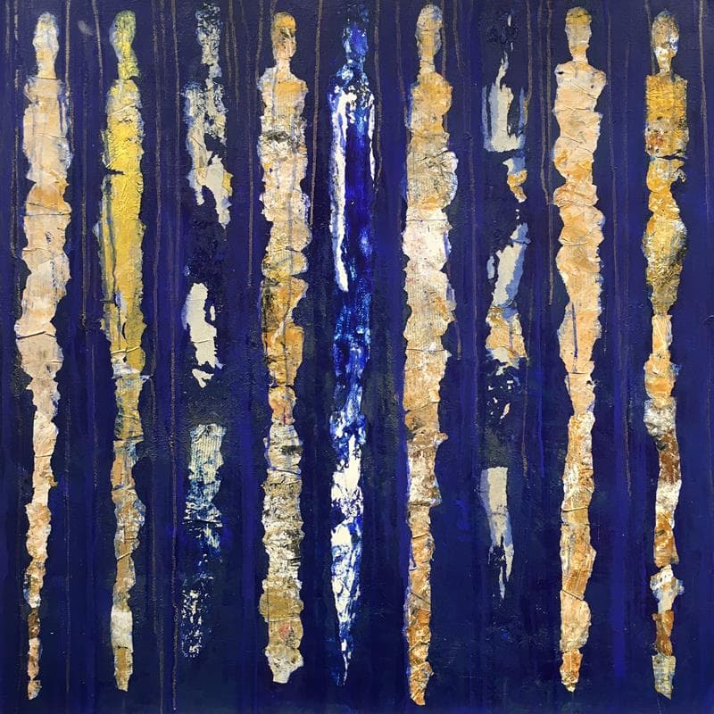 Peinture Les fées magiques par Rocco Sophie | Tableau Art Singulier Scènes de vie Huile Acrylique