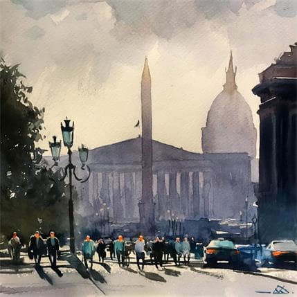 Gemälde Paris 6 von Khodakivskyi Vasily | Gemälde Figurativ Aquarell Urban