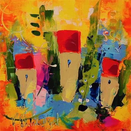 Peinture EN ETE A LA CAMPAGNE par Bastide d´Izard Armelle | Tableau Abstrait Acrylique Paysages