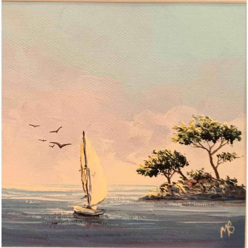 Painting Retour de pêche by Blandin Magali | Painting Figurative Landscapes Oil